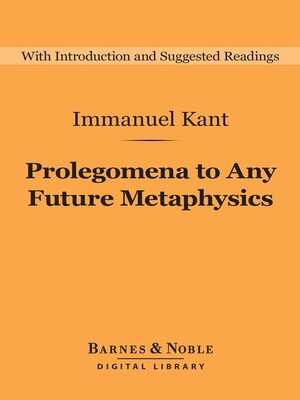 cover image of Prolegomena to Any Future Metaphysics